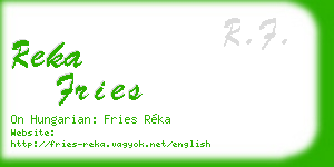 reka fries business card